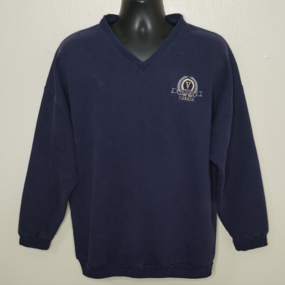 Navy V-Neck Sweatshirt